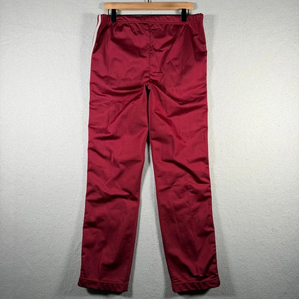Vintage Adidas ATP Keyrolan Track Pants Burgundy Red 3 Stripe Mens Medium 32x31